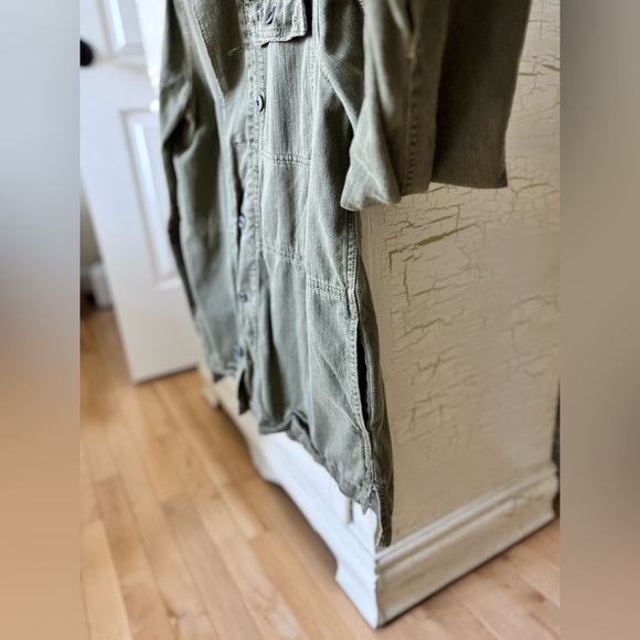 Free People Oversized Embellished Military Jacket Patch XS Boho - Picture 8 of 13